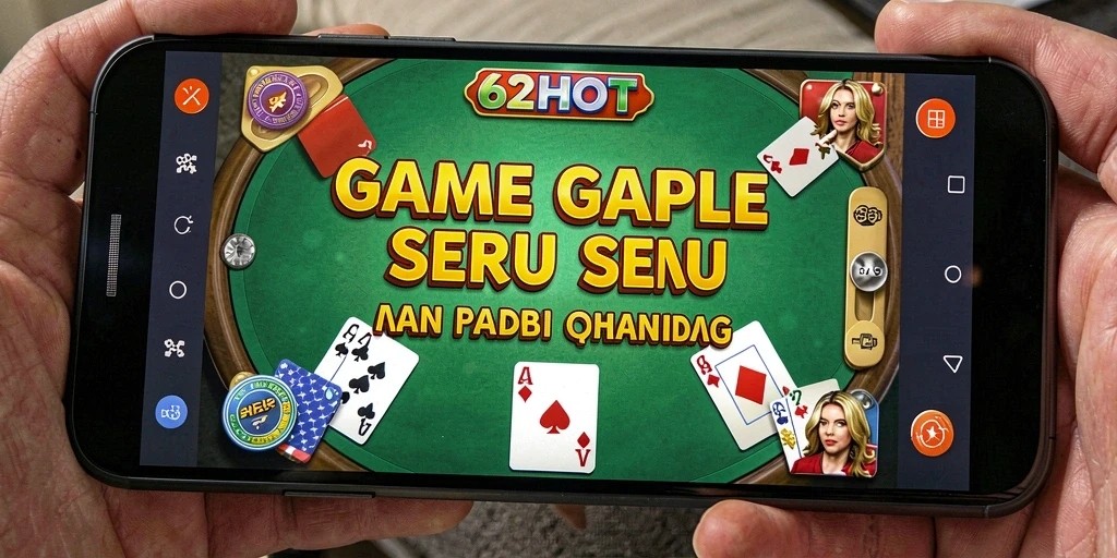 Screenshot gameplay 62HOT dengan suasana permainan Gaple yang seru.