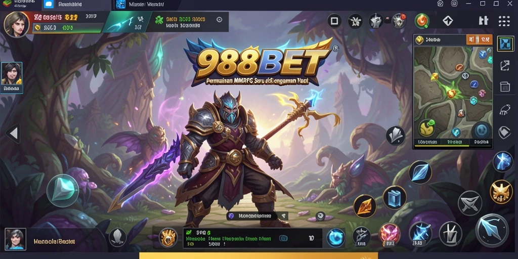 Screenshot gameplay 988BET menampilkan aksi pertempuran yang mendebarkan.