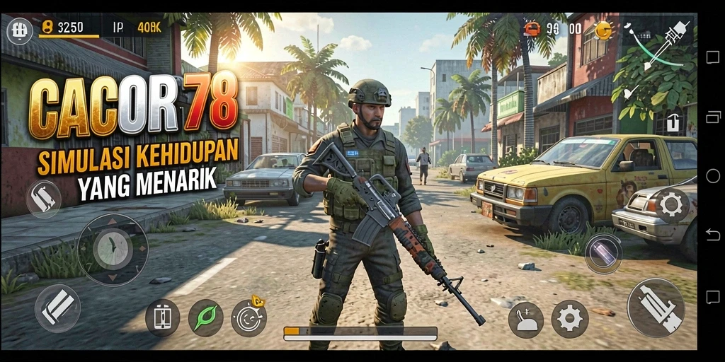 Tangkapan layar menunjukkan gameplay menarik dari CACOR78 di dunia simulasi.