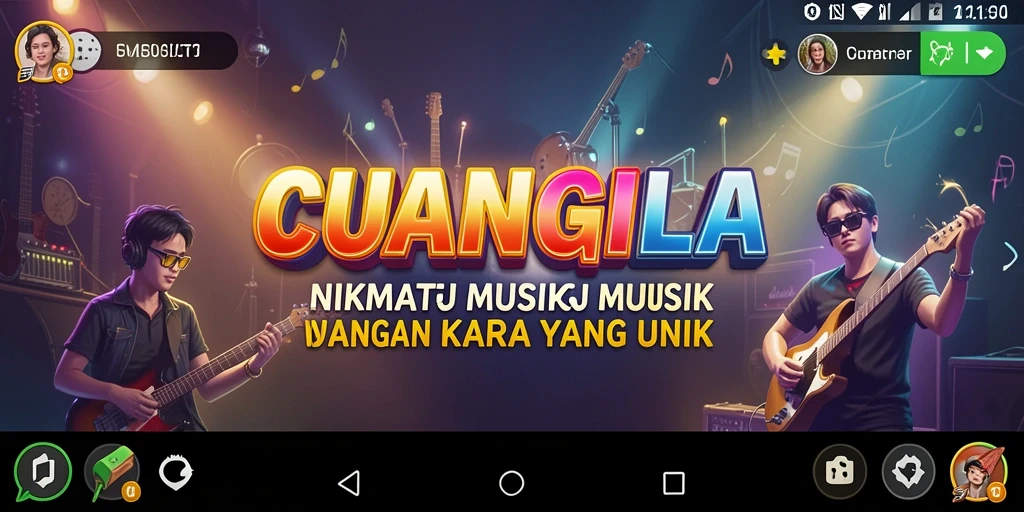 Tangkapan layar gameplay CUANGILA yang menunjukkan aksi seru bermain musik.
