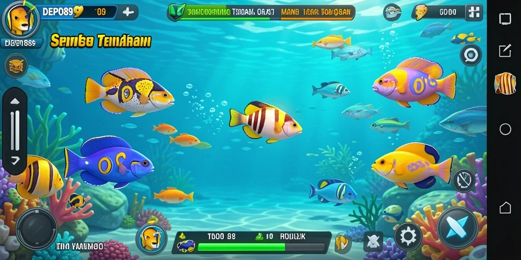 Tangkapan layar dari gameplay DEPO89 menampilkan aksi menembak ikan yang seru.