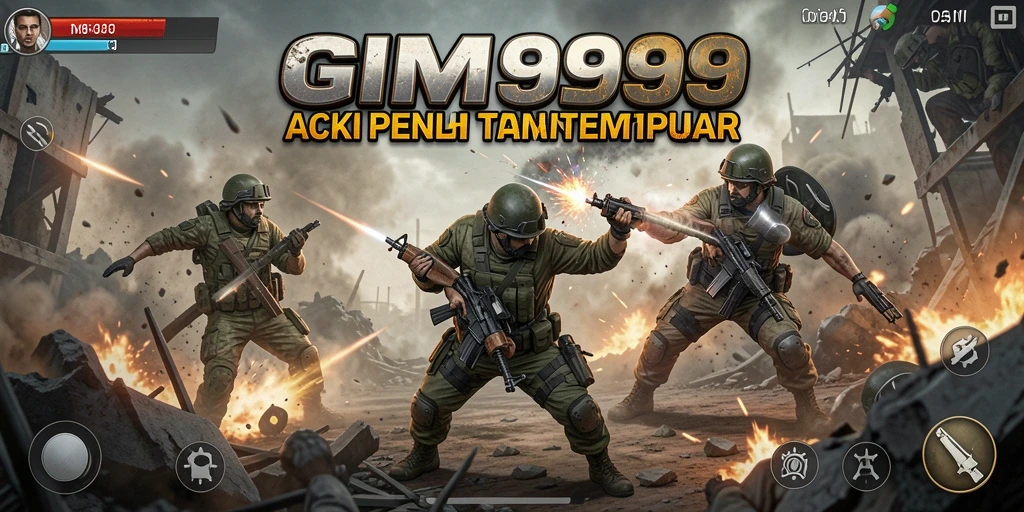 Screenshot GIM999 menampilkan aksi pertempuran yang menegangkan.