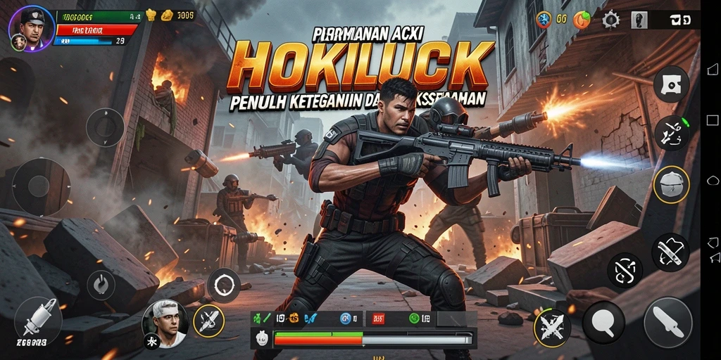 Tampilan gameplay menegangkan dari HOKILUCK yang penuh aksi