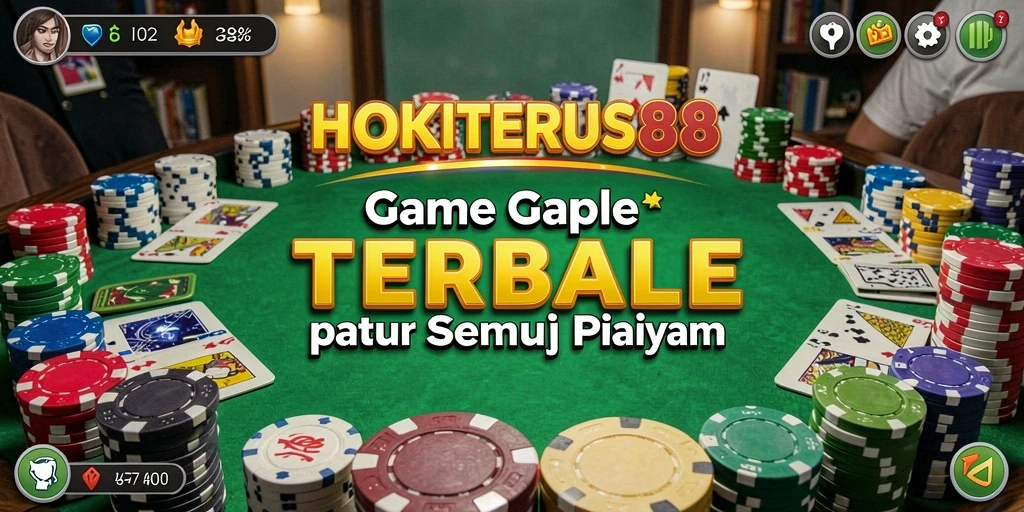 Screenshot utama HOKITERUS88 menampilkan permainan Gaple yang seru.