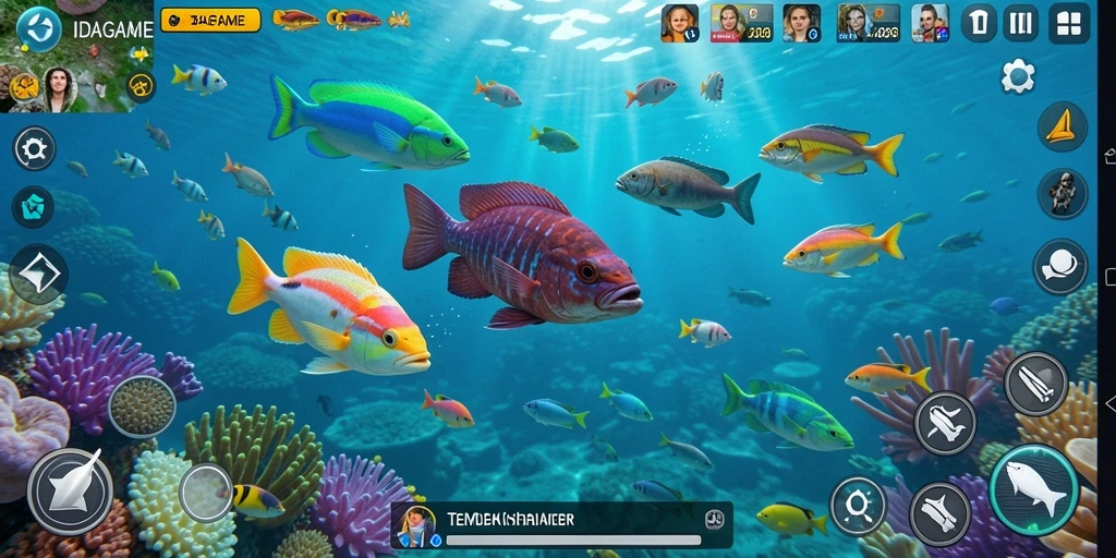 Screeshot IDAGAME yang menunjukkan aksi seru menembak ikan.