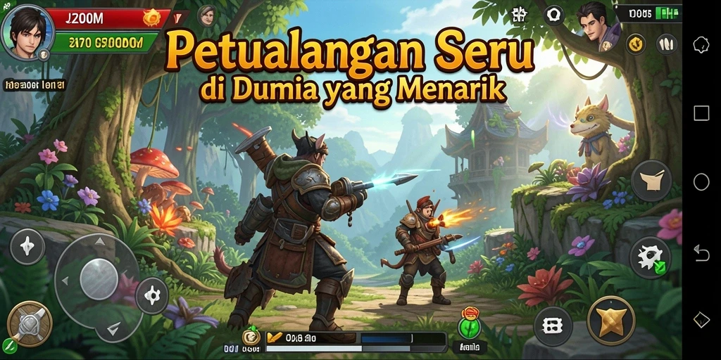 Menampilkan gameplay seru J200M dalam dunia petualangan.