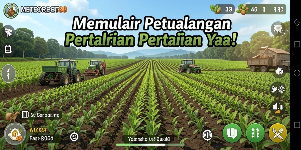 Tampilan menarik permainan METEORBET88 dengan kebun yang subur.