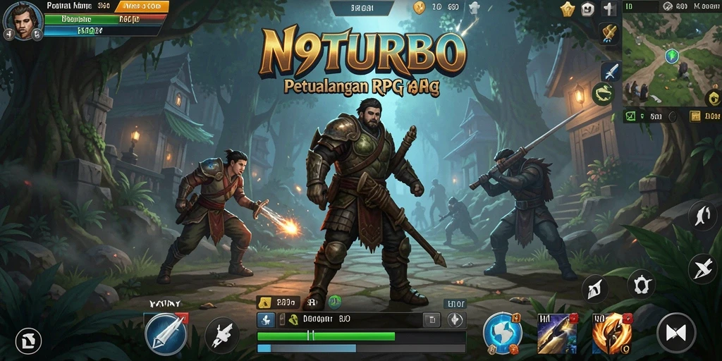 Tampilan gameplay N9TURBO yang mendebarkan dan imersif.