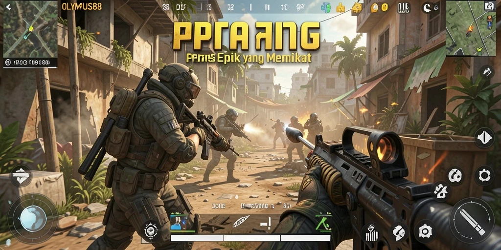 Tangkapan layar dari aksi intens gameplay OLYMPUS88.
