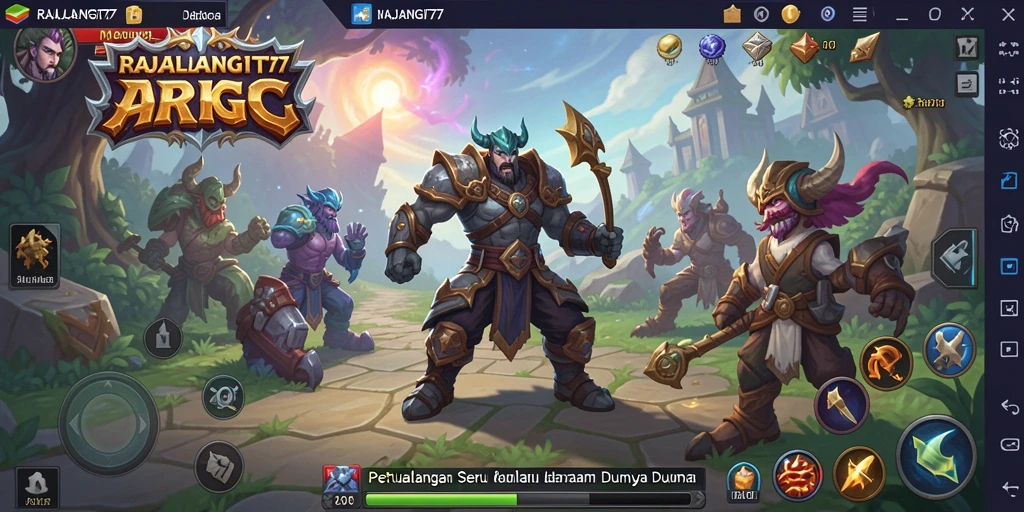 Screenshot RAJALANGIT77 menampilkan pertempuran seru dalam dunia fantasi.