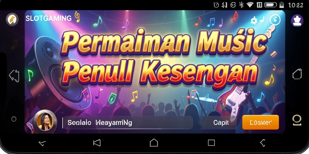 Tampilan gameplay SLOTGAMING dengan elemen musik yang menarik.