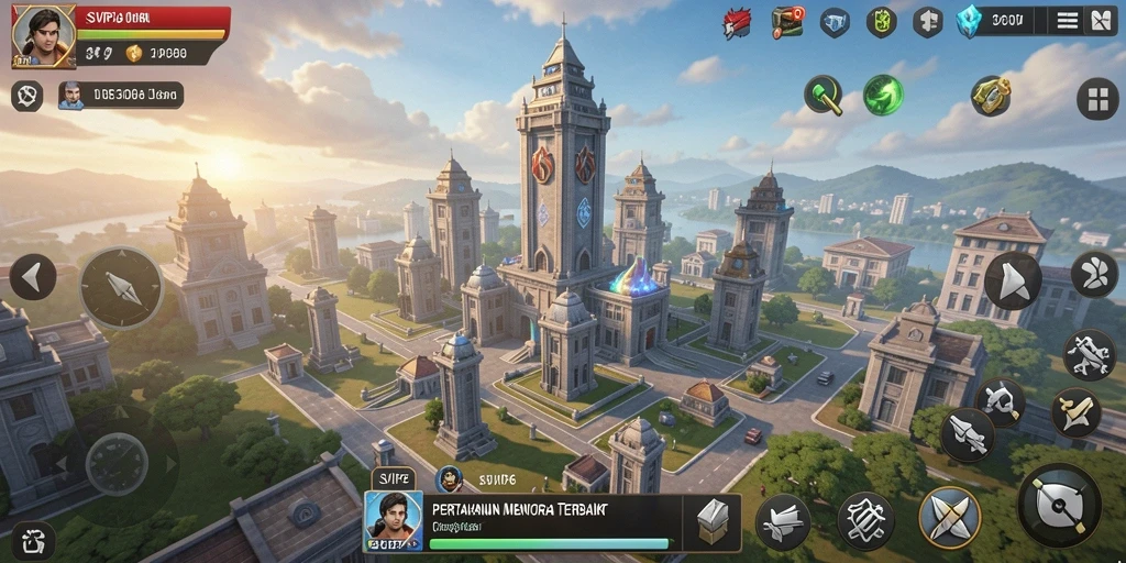 Tampilan menakjubkan di gameplay Tower Defense SVIP6.