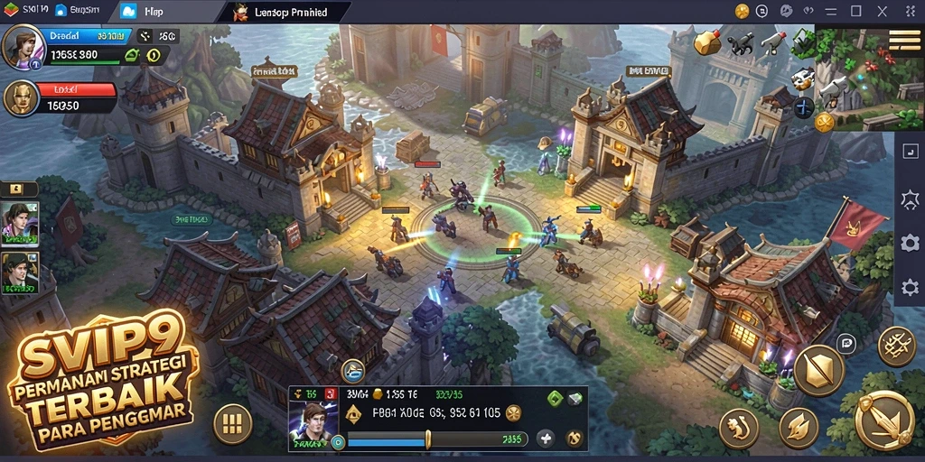 Tampilan gameplay SVIP9 yang menampilkan pertempuran strategi yang intens.