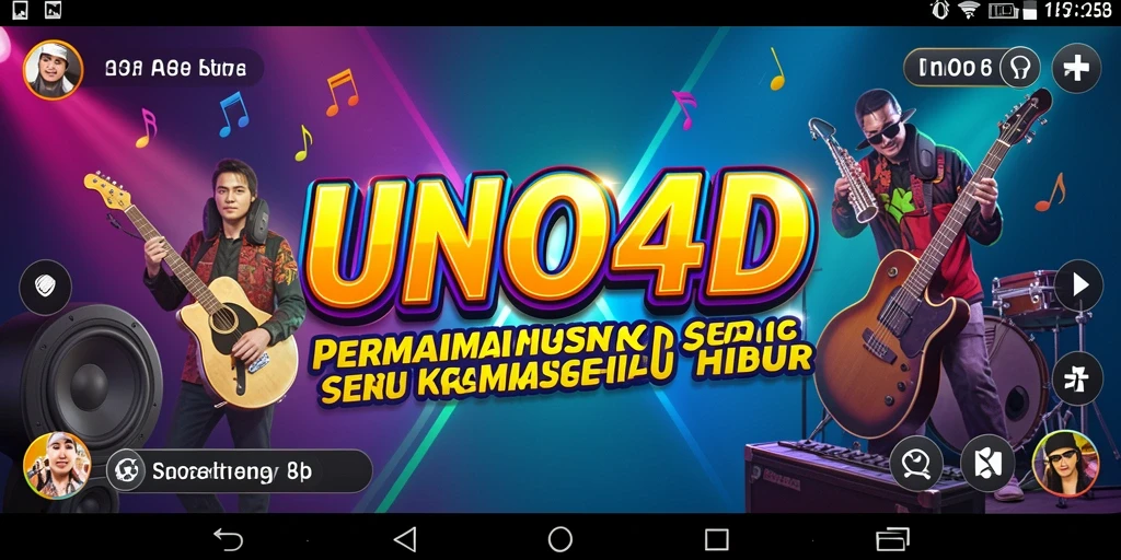 Tampilan gameplay menarik dari UNO4D dengan berbagai lagu seru.