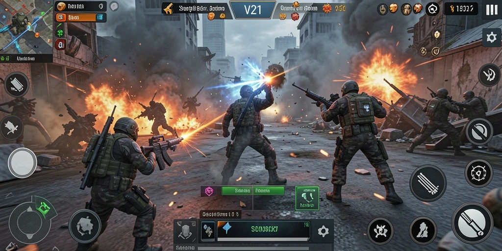 Tampilan gameplay V21 yang seru dan menegangkan.