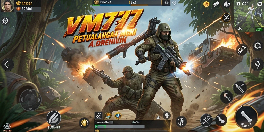 Tampilan gameplay seru di VM777 dengan aksi bertempur yang intens.