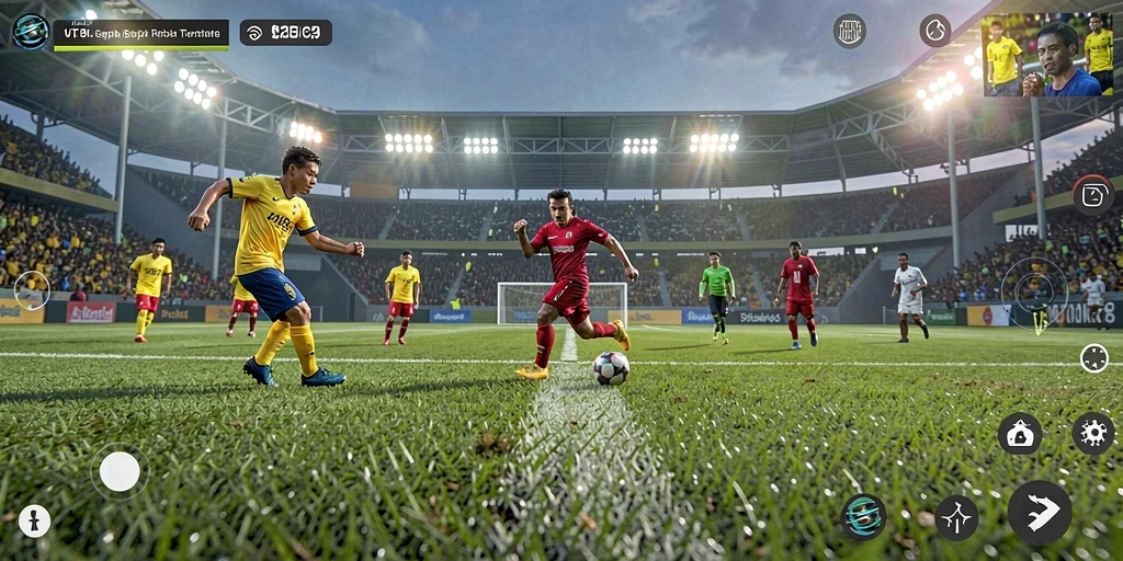 Tampilan gameplay VT38 yang menegangkan dan seru di lapangan sepak bola.